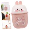 Cute Bunny Trash Can for Table, White Plastic view 4