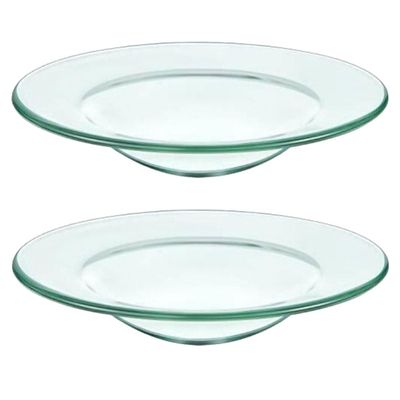 Round Replacement Glass Dishes for Aroma Lamps, 2 Pieces