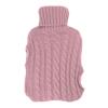 Bonbela 2,000 mL Rubber Hot Water Bottle Heating Pad, Burst-Resistant, with Removable Knitted Cover, Pink view 1