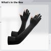 Machify Men's UV Arm Sleeves, Ice Silk Compression, Black, 50 cm, Fits 26–31 cm Arms view 4