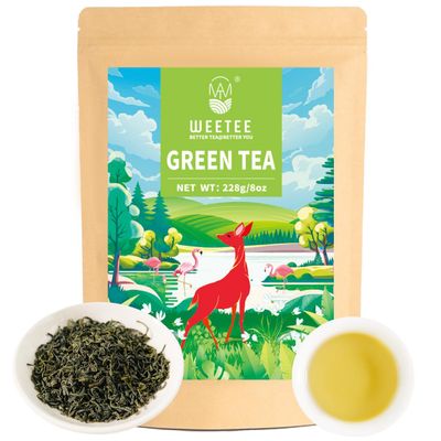 WEETEE High Mountain Loose Leaf Green Tea, 228 g, 110+ Cups, Premium Leaves, Chestnut and Bean Aroma, Sweet Finish