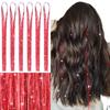 WENNALIFE Red Hair Tinsel Extensions, 120 cm view 1