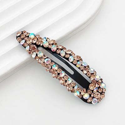 Blausky 1-Piece 2.2 x 8 cm Rhinestone Hair Clip for Women, Champagne