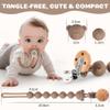 EARLY MINDS 3-Pack Silicone Pacifier Clips, Sand/Light Gray view 2