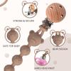 EARLY MINDS 3-Pack Silicone Pacifier Clips, Sand/Light Gray view 3