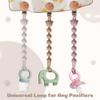 EARLY MINDS 3-Pack Silicone Pacifier Clips, Sand/Light Gray view 4