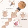 EARLY MINDS 3-Piece Silicone Pacifier Clip Set, Cream, Sand, Light Gray view 3