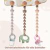 EARLY MINDS 3-Piece Silicone Pacifier Clip Set, Cream, Sand, Light Gray view 4