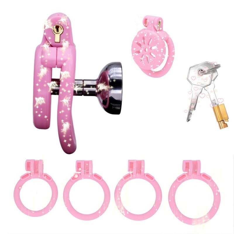 QiKKago Pink Chastity Cage Accessory Set