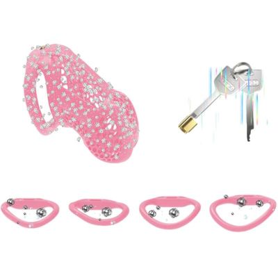QiKKago Pink Invisible-Lock Accessory with 4 Rings in Various Sizes, Enhanced Combat Power, Couple's Gift (Standard) - H5