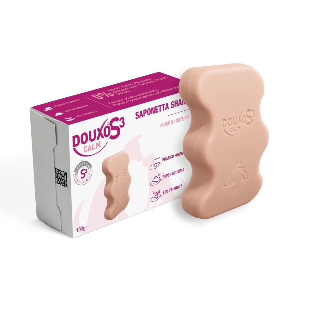 DOUXO S3 Calm Solid Shampoo for Sensitive Skin, Dogs and Cats, 100 g