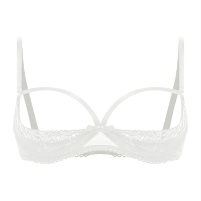 Jhaoyu Women's Open Bra Lace Push-Up 1/4 Cup
