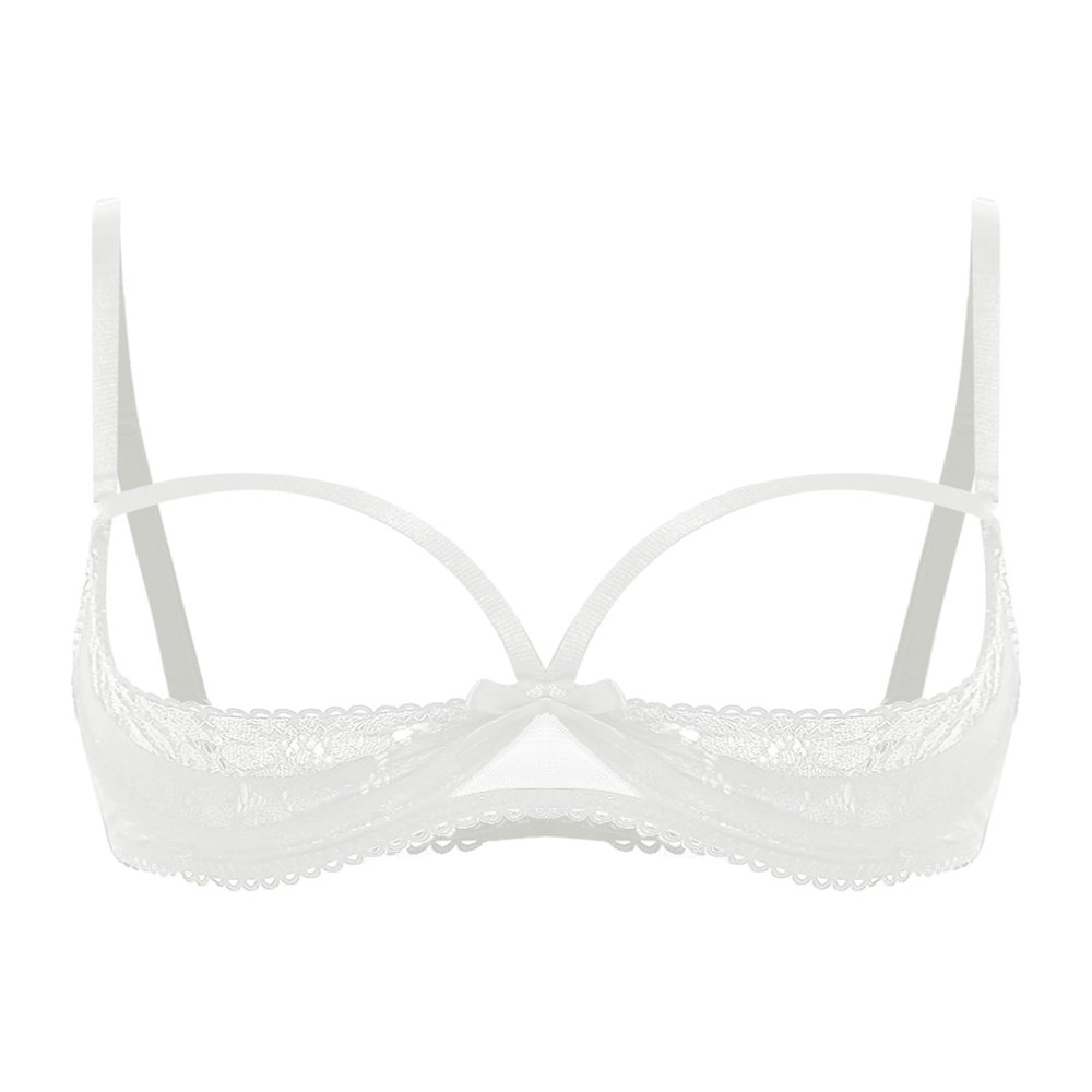 Jhaoyu Women's Open Bra Lace Push-Up 1/4 Cup