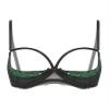 Jhaoyu Women's Open Bra Lace Push-Up 1/4 Cup Green XXL view 1