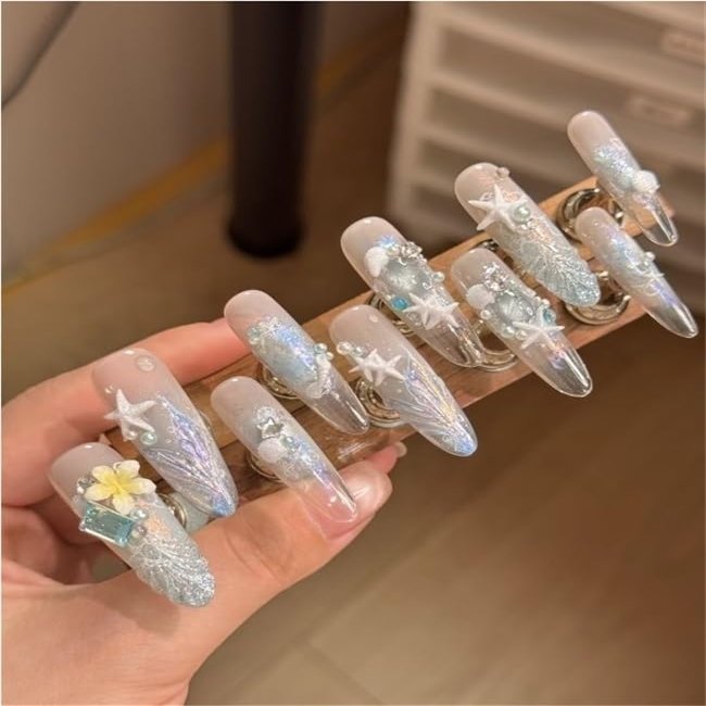 Beach-Style Handmade Nails (XS)