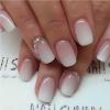 Short Square French Press-On Nails with Pink-to-White Gradient and Jelly Glue (367, L) view 1