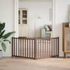 INLIFE 2-Piece Folding Dog Gate Brown Oak 160 cm view 3