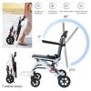 Lightweight Folding Transport Wheelchair (18 lb) for Adults, Aluminum Frame, Hand Brakes, 15.7-inch Seat, Supports up to 200 lb (Black) view 4