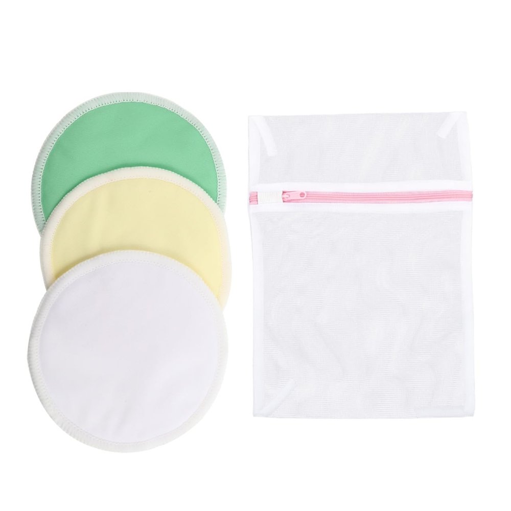 Washable Bamboo Fiber Nursing Pads with TPU Membrane, 4-Pack