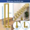 U-Shaped Stair Handrail, Adjustable 35–100 cm, Gold-Finished Iron view 2