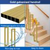 U-Shaped Stair Handrail, Adjustable 35–100 cm, Gold-Finished Iron view 3