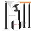 Adjustable 270° Square Stair Posts, Black Metal, with Flat Base Support and Screw Set view 2