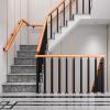Adjustable 270° Square Stair Posts, Black Metal, with Flat Base Support and Screw Set view 3