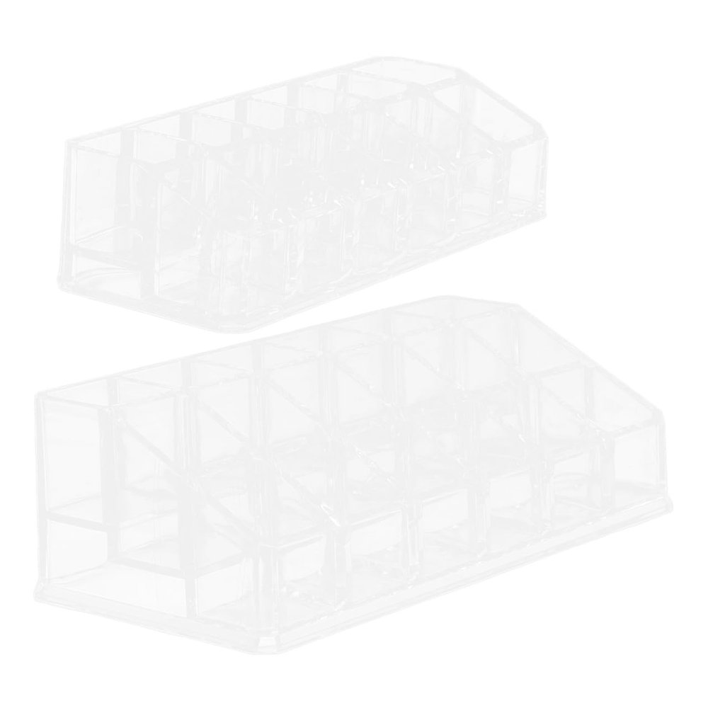 LOLIPPYY Clear PS Plastic Lipstick Holder, 2-Pack, 12-Grid Organizer