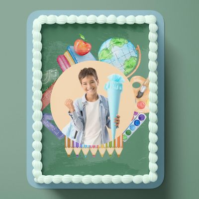 CGD Edible Cake Toppers for Birthdays, Parties & Special Occasions – School Enrollment A4 L1 (Fondant)
