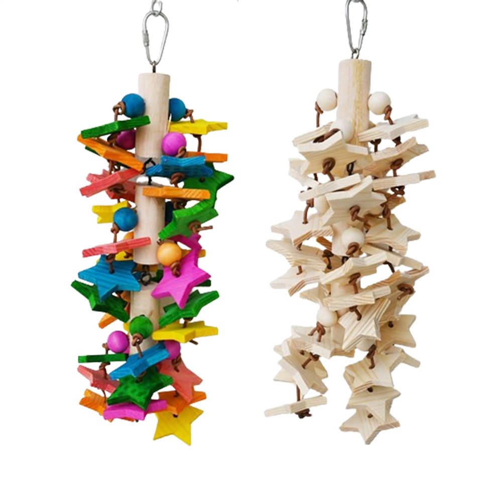 Parrot Chew Toy, Hangable Natural Wood Cage Accessory