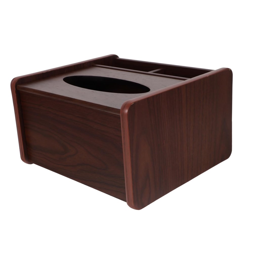 LABRIMP Compact Wooden Tissue Box and Remote Control Organizer