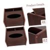 LABRIMP Compact Wooden Tissue Box and Remote Control Organizer view 3