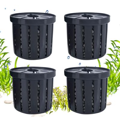 Aquarium Plant Holder, Stable Plant Basket for Fish Tanks | 4 Hydroponic Holders for Aquariums
