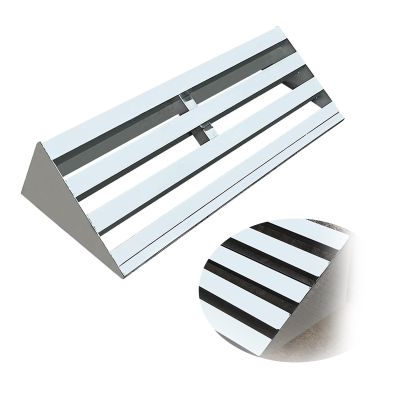 Portable Non-Slip Slatted Stainless Steel Threshold Ramp, Triangular Structure, 27.5 x 12 x 4 in (70 x 30 x 10 cm)