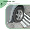 Portable Non-Slip Slatted Stainless Steel Threshold Ramp, Triangular Structure, 27.5 x 12 x 4 in (70 x 30 x 10 cm) view 4