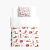 Odot Kids' Bedding Set for Girls and Boys, 1 Zippered Duvet Cover and 1 Pillowcase, 3D Dachshund Pattern, Microfiber, Love Heart, 135 x 200 cm view 3