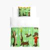 Odot Toddler Bedding Set, 3D Dachshund Stripes, 1 Zippered Duvet Cover and 1 Pillowcase, Microfiber, 100 x 135 cm view 3