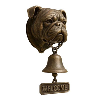 Vintage Metal Dog Doorbell with Dog Head Design