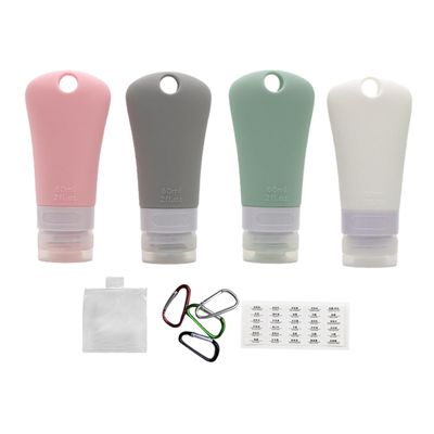 Healvian Travel-Size Silicone Bottles, Refillable and Leakproof, for Shampoo, Conditioner, Lotion, and Toiletries