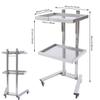 2-Tier Folding Stainless Steel Salon Trolley with Wheels view 2
