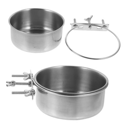 Toddmomy 2-Piece Dog Bowl Set, Multifunctional Stainless Steel Food and Water Bowls for Dogs and Puppies, Hangable and Easy to Clean