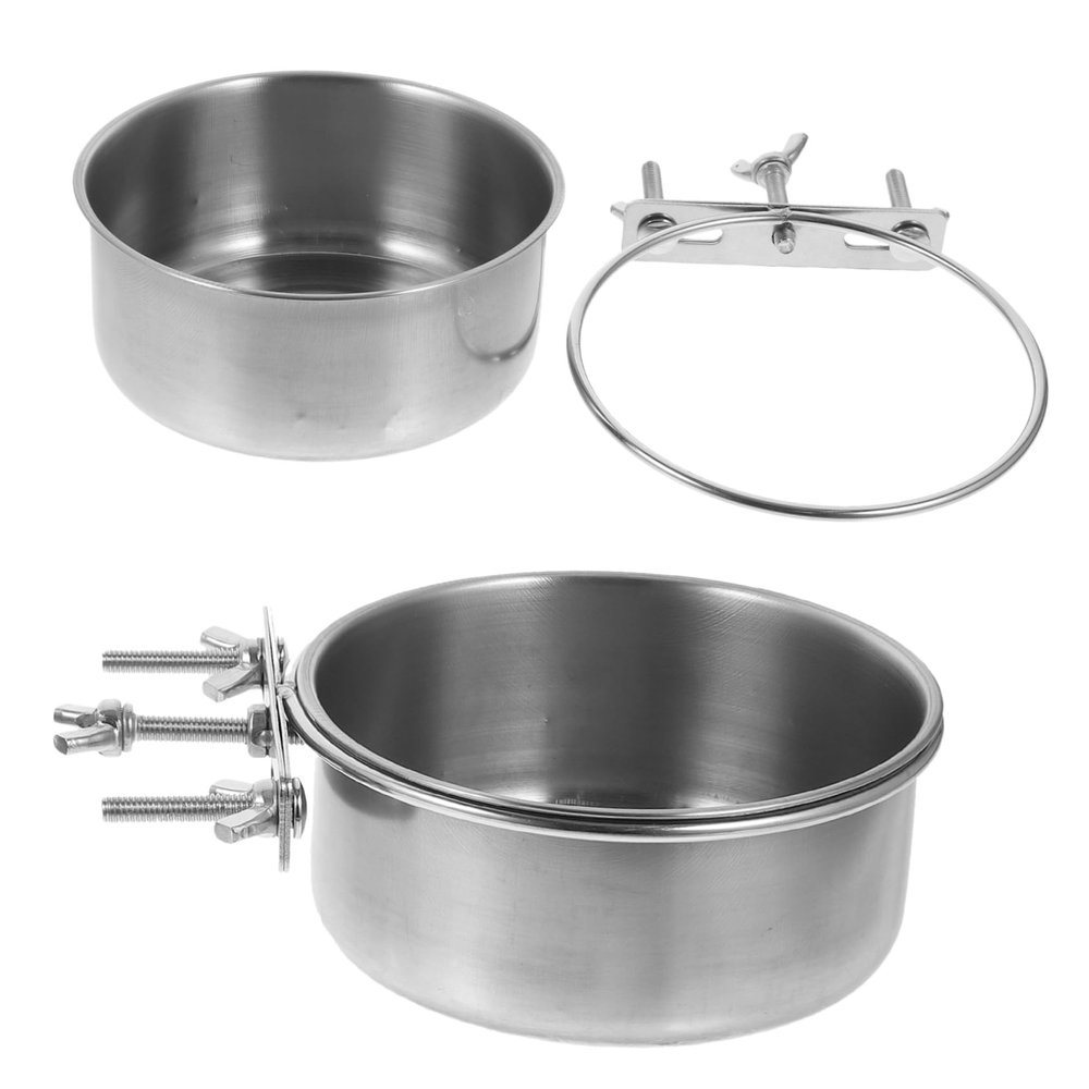 Toddmomy 2-Piece Dog Bowl Set, Multifunctional Stainless Steel Food and Water Bowls for Dogs and Puppies, Hangable and Easy to Clean