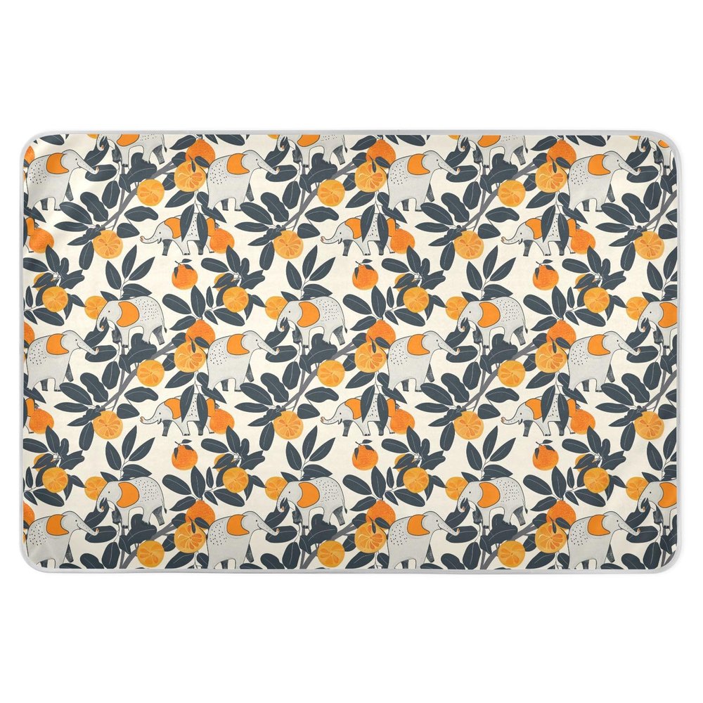 Old Style Elephant Tangerine Reusable Water-Resistant Bed Pad, Extra Large, 132.1 x 86.4 cm