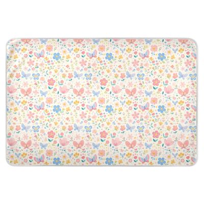 Butterfly Spring Fresh Flowers Extra-Large Reusable Potty Training Pee Pad, Highly Absorbent, 132.1 x 86.4 cm
