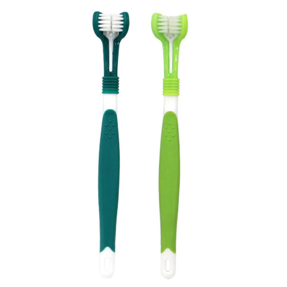 VICASKY 3-Head Pet Toothbrush for Dogs and Cats