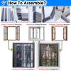 PEYNIR Lockable Folding Sliding Window Security Grille for Dogs and Children, Aluminum, Customizable Height, White, W130 x H230 cm view 3