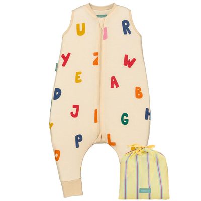 molis&co Baby Sleeping Bag with Feet, 1 TOG, for Spring and Fall, Lightly Padded, 100% Cotton (OEKO-TEX 100), Premium Quality - ABC (120 cm)