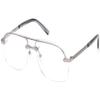 MCM WORLDWIDE Men's MW5019-H Eyeglasses, Shiny Light Ruthenium, 59-12-145 view 1