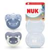 NUK First Choice Classic Day & Night Baby Pacifiers | 6–18 Months | Orthodontic, Glow-in-the-Dark | 95% Baby Acceptance** | Blue | 2 Pack view 1