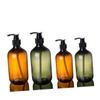 Green 300 ml Plastic Pump Bottle, Empty Shampoo Bottle view 1